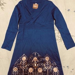 Tea Collection Merchant City Wrap Neck Dress